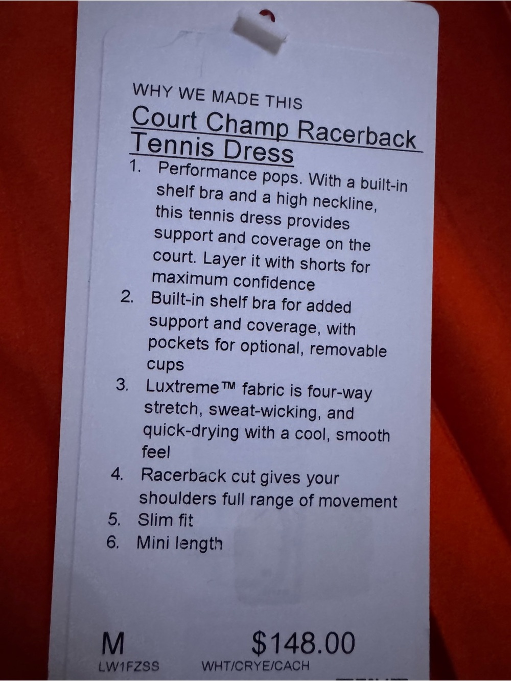 Lululemon Court Champ Racerback Tennis Dress NWT $148 Retailt - Picture 4 of 15